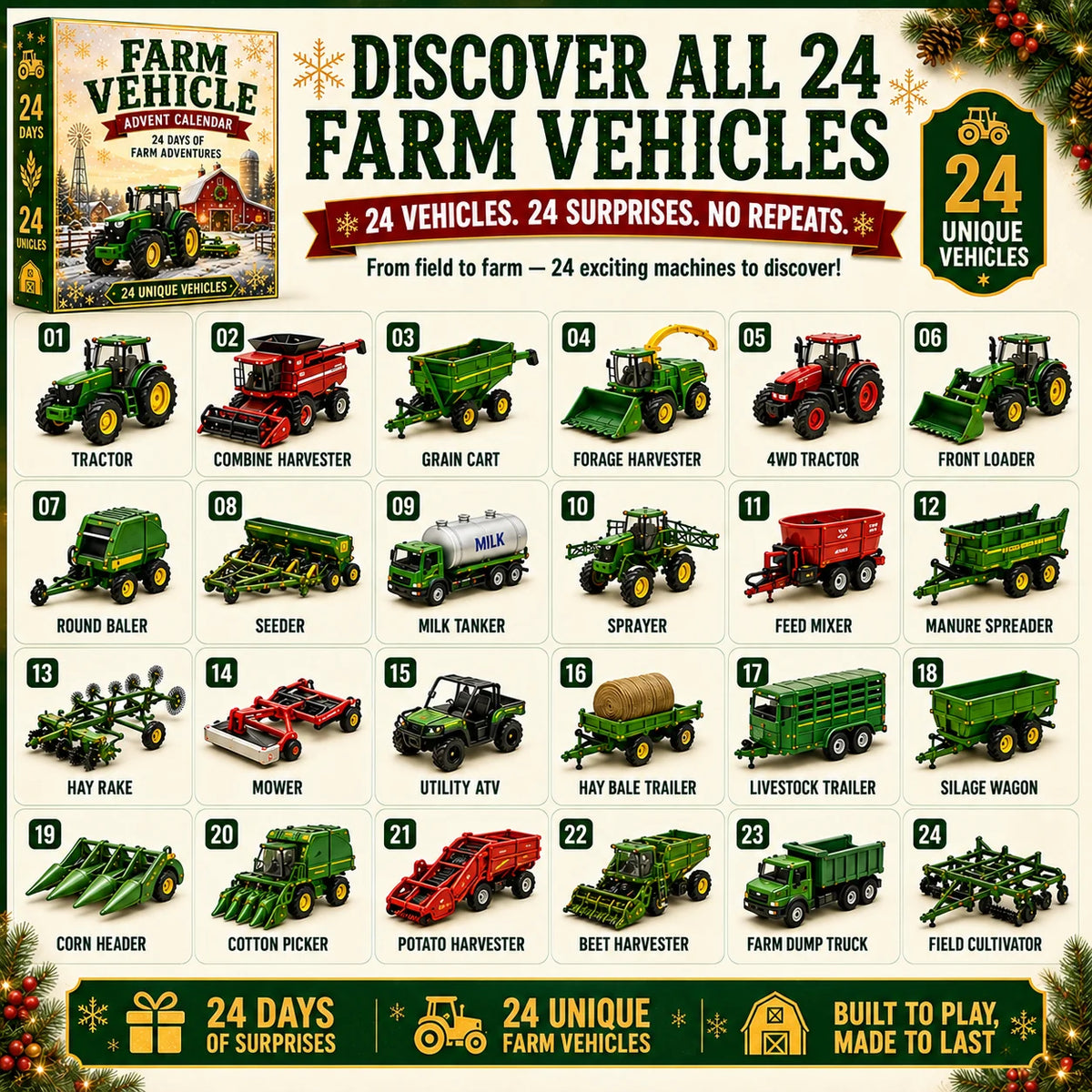 Advent Calendar 24 Miniature Vehicles