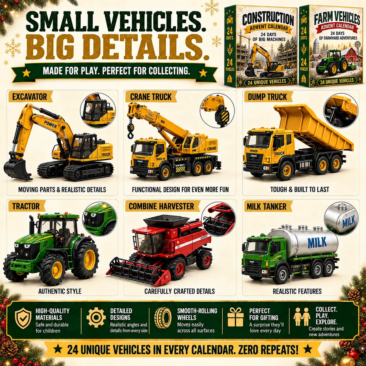 Advent Calendar 24 Miniature Vehicles